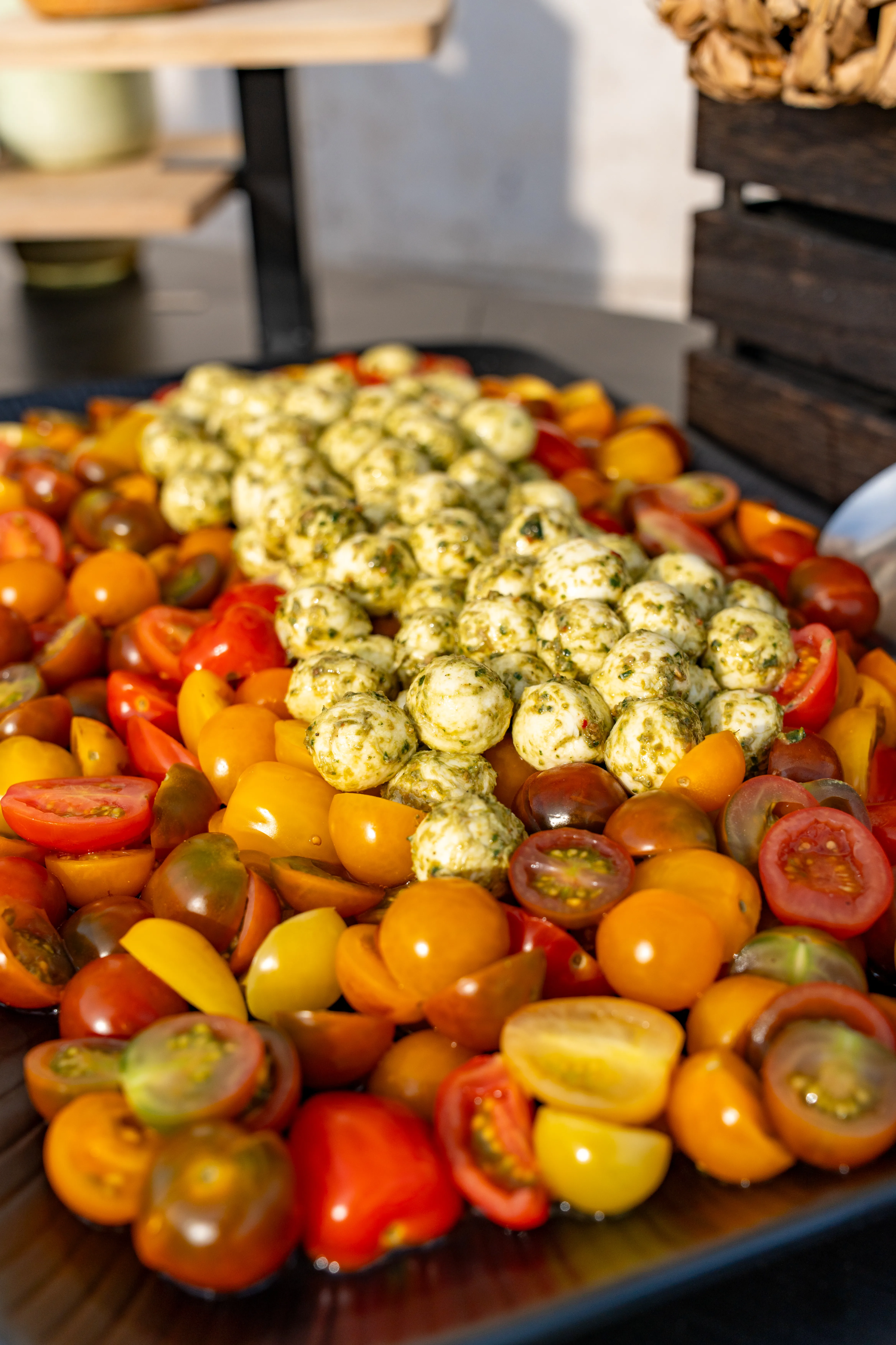 Vegetarische Auswahl mit Tomaten in Köln Vegetarische Auswahl mit Tomaten und Mozzarella